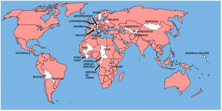 britain has never invaded these 22 countries